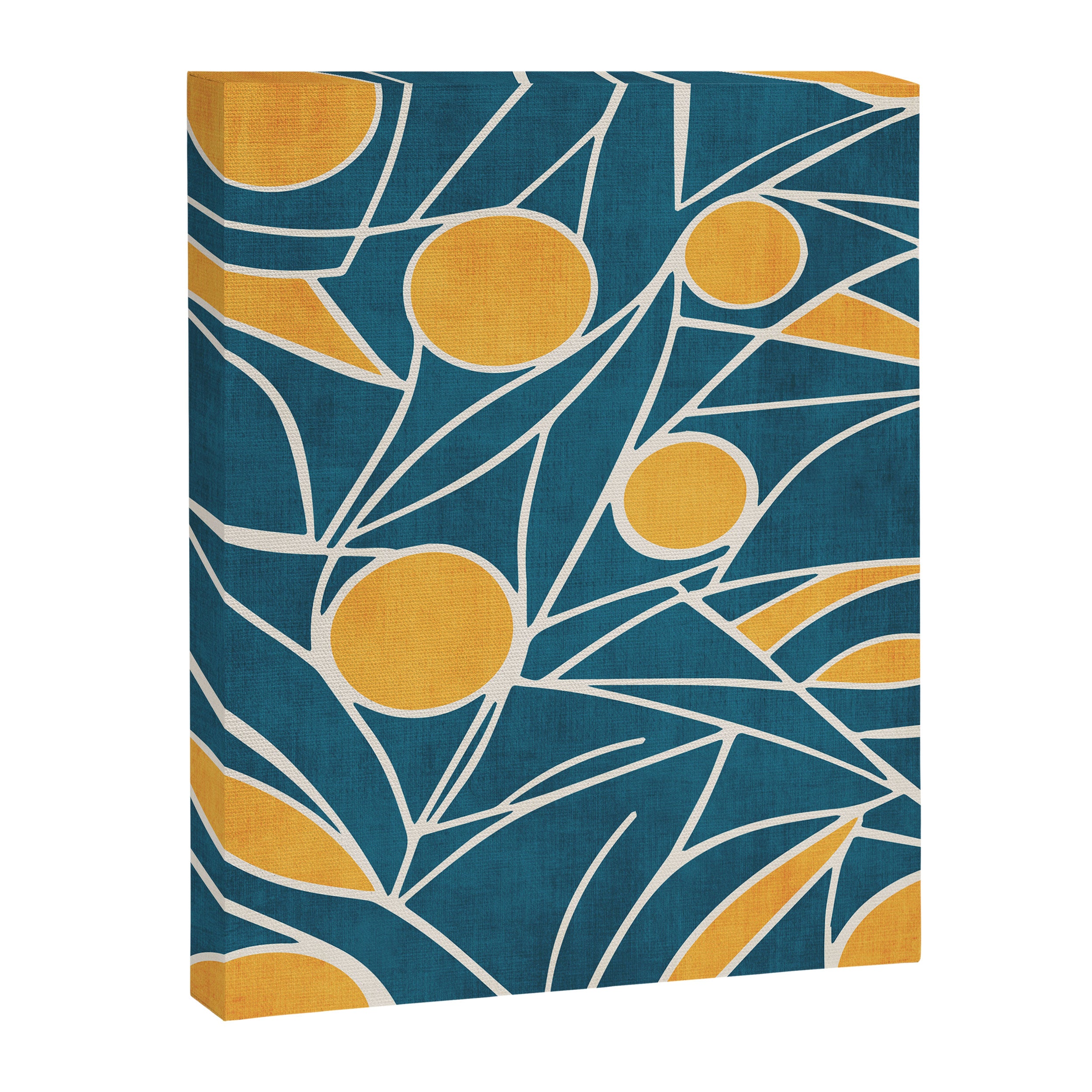 Abstract Lemon Yellow Teal Modern Artwork Canvas Print Gallery Image 6