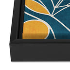 Abstract Lemon Yellow Teal Modern Artwork Framed Canvas Print Gallery Image 3