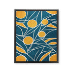Abstract Lemon Yellow Teal Modern Artwork Framed Canvas Print Gallery Image 6
