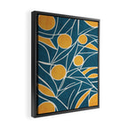 Abstract Lemon Yellow Teal Modern Artwork Framed Canvas Print Gallery Image 2