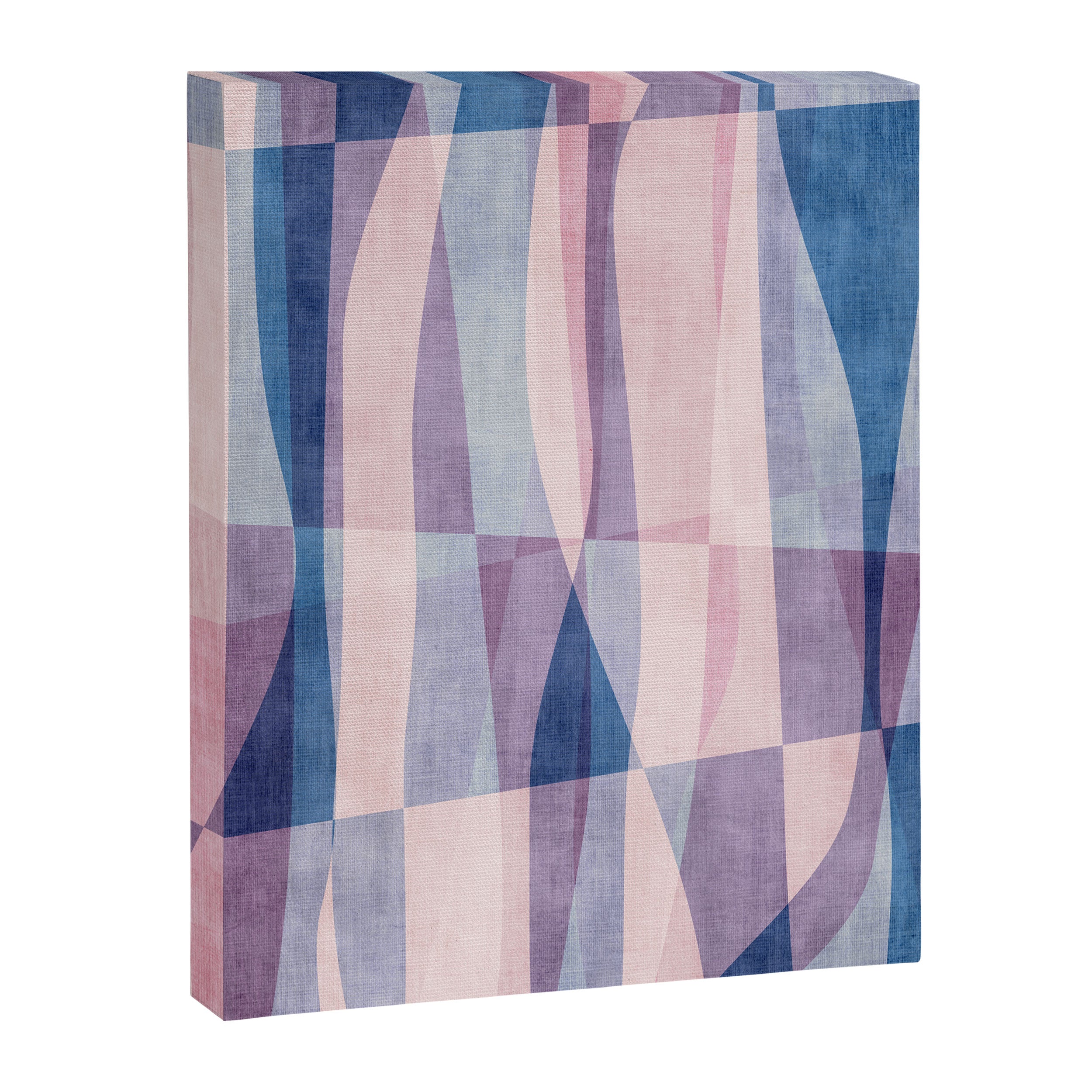 Abstract Lines Blush Pink Blue Pastel Tones Canvas Print Gallery Image 6