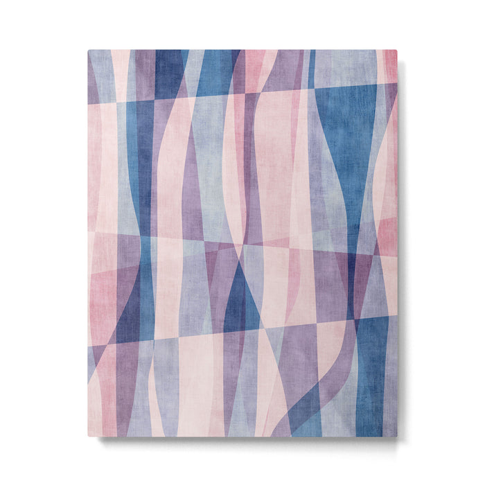 Abstract Lines Blush Pink Blue Pastel Tones Metal Print Gallery Image 1