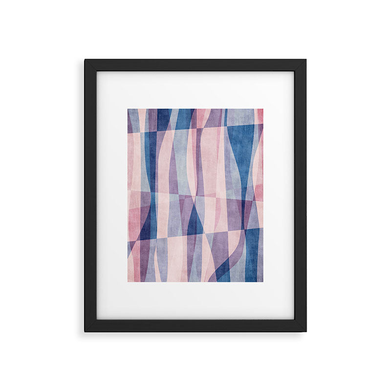 Abstract Lines Blush Pink Blue Pastel Tones Framed Art Print Gallery Image 5