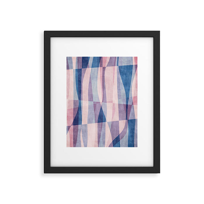 Abstract Lines Blush Pink Blue Pastel Tones Framed Art Print Gallery Image 1