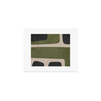Abstract Minimalist Artwork Olive Green Black Art Print Gallery Image 1