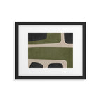 Abstract Minimalist Artwork Olive Green Black Framed Art Print Gallery Image 5