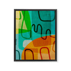 Abstract Modern Turquoise Orange Framed Canvas Print Gallery Image 6