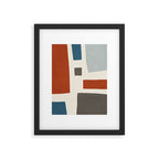 Abstract Shapes Burnt Orange Gray Blue Framed Art Print Gallery Image 5