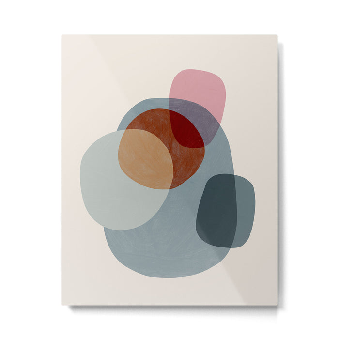 Abstract Shapes Gray Pink Rust Metal Print Gallery Image 1