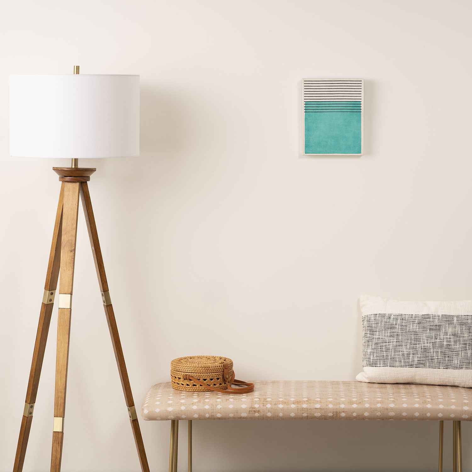 Aqua Turquoise Minimalist Art Canvas Print Gallery Image 2