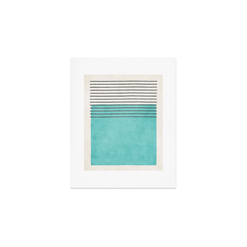 Aqua Turquoise Minimalist Art Art Print Gallery Image 1