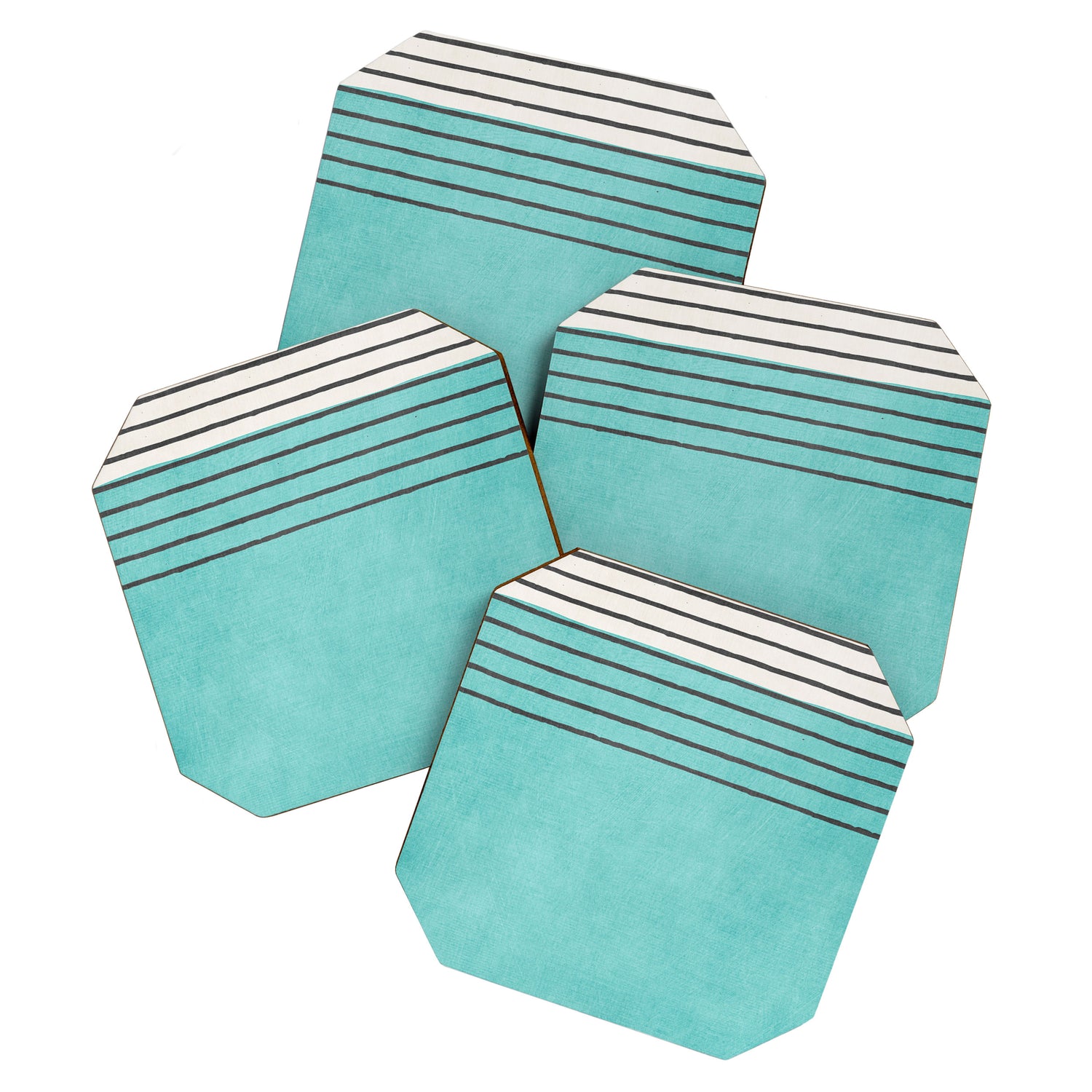 Aqua Turquoise Minimalist Art Coaster Gallery Image 1