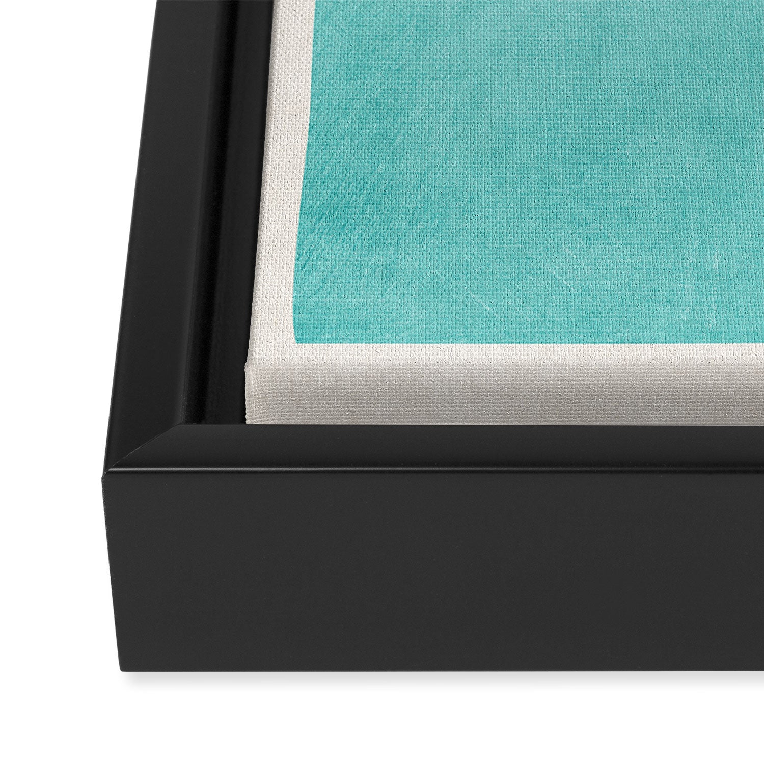 Aqua Turquoise Minimalist Art Framed Canvas Print Gallery Image 3