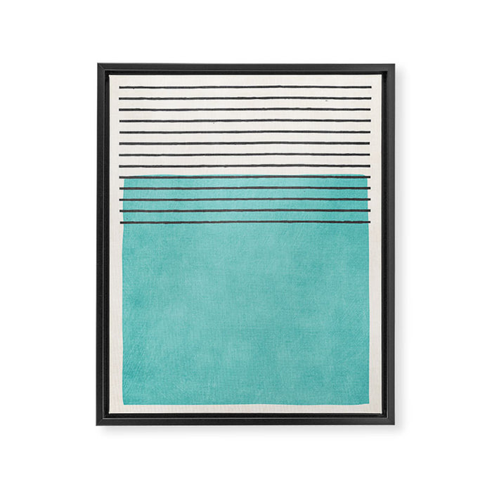 Aqua Turquoise Minimalist Art Framed Canvas Print Gallery Image 1