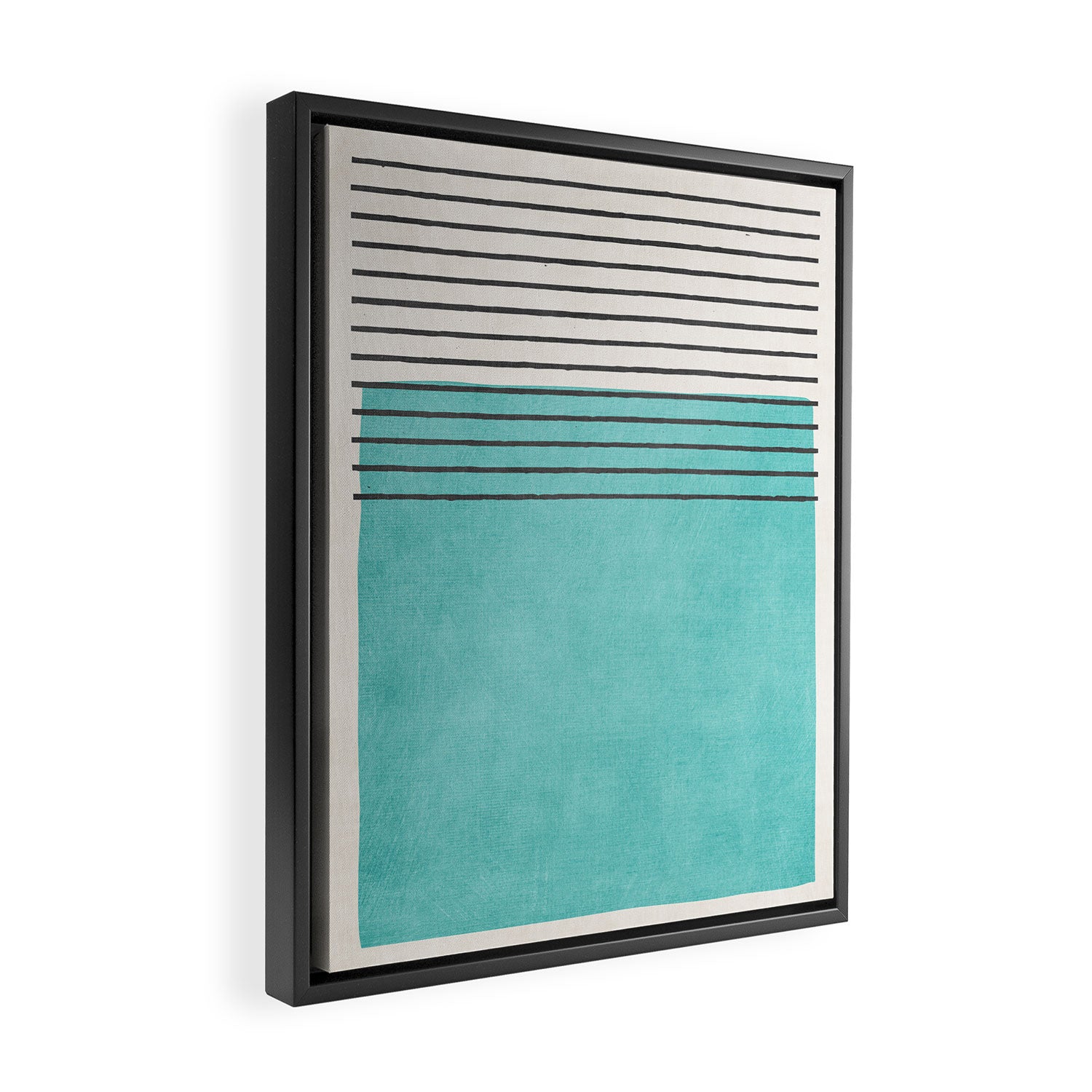 Aqua Turquoise Minimalist Art Framed Canvas Print Gallery Image 2