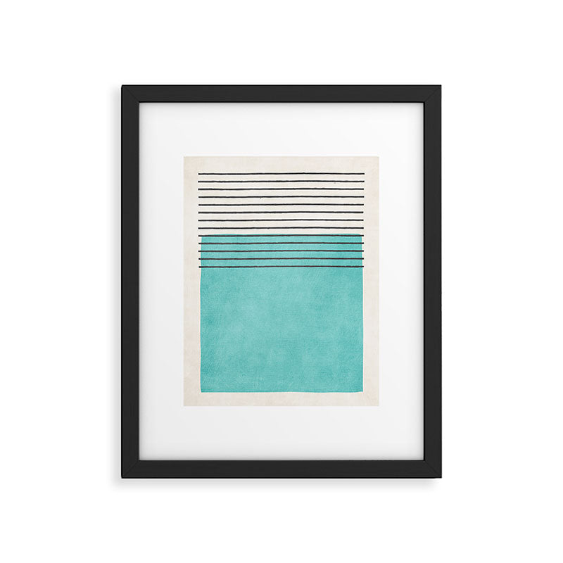 Aqua Turquoise Minimalist Art Framed Art Print Gallery Image 5