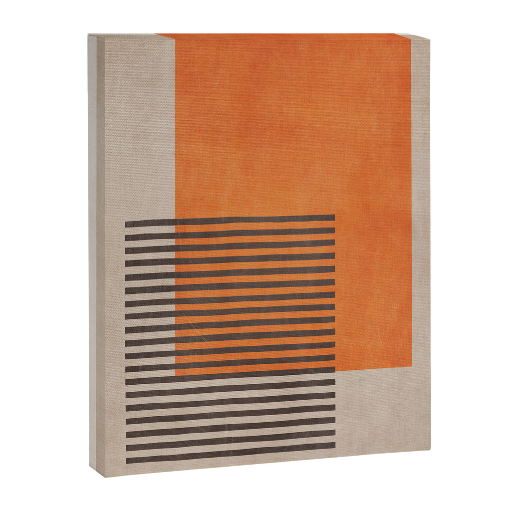 Beige Orange Geometric Abstract Minimalist Art Canvas Print Gallery Image 6