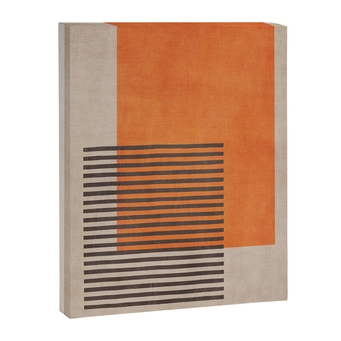 Beige Orange Geometric Abstract Minimalist Art Canvas Print Gallery Image 1