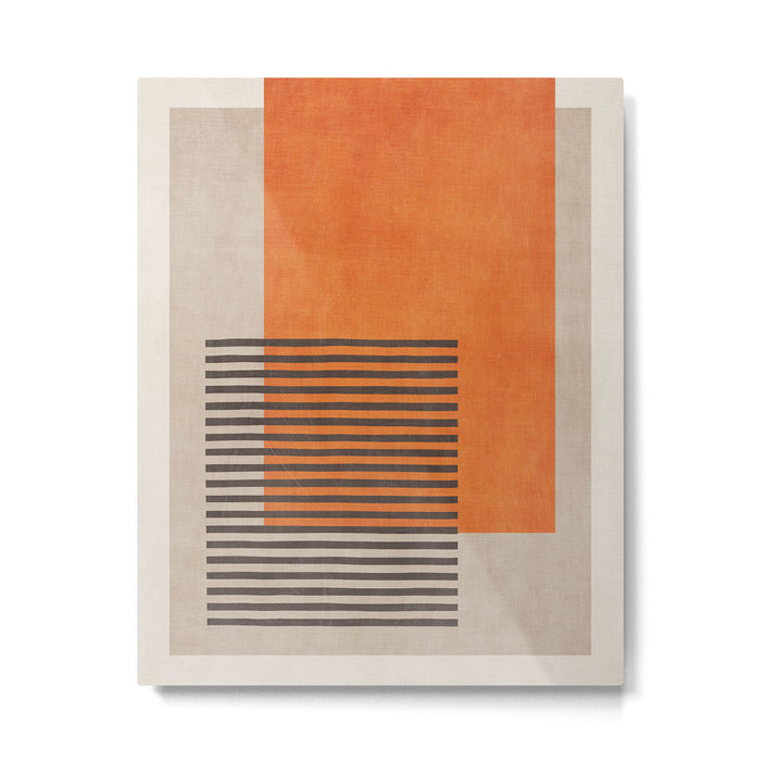 Beige Orange Geometric Abstract Minimalist Art Metal Print Gallery Image 1