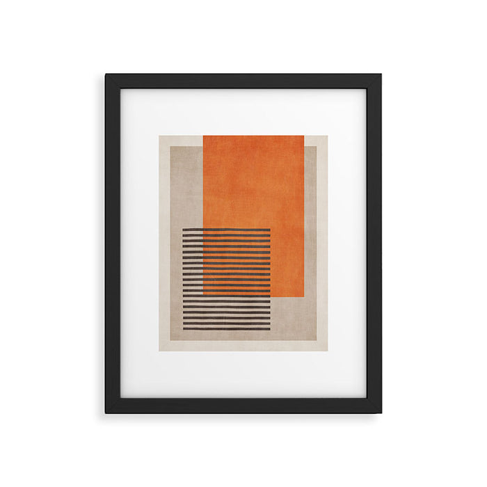 Beige Orange Geometric Abstract Minimalist Art Framed Art Print Gallery Image 1