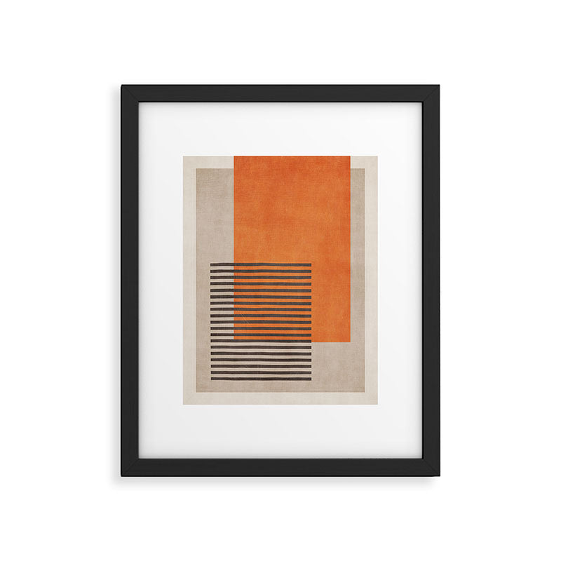 Beige Orange Geometric Abstract Minimalist Art Framed Art Print Gallery Image 5