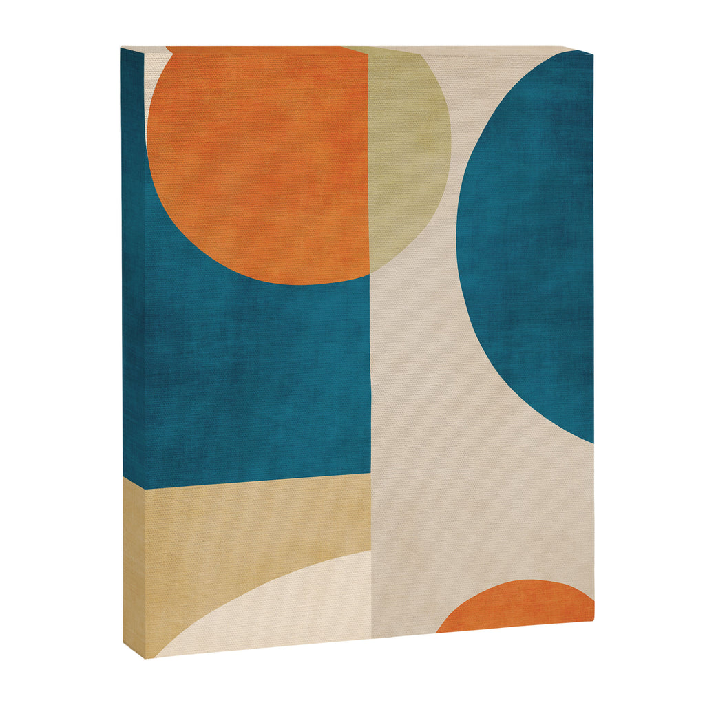 Beige Orange Navy Abstract Modern Artwork Canvas Print Gallery Image 6