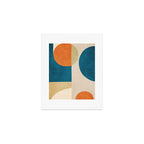 Beige Orange Navy Abstract Modern Artwork Art Print Gallery Image 1