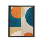 Beige Orange Navy Abstract Modern Artwork Framed Canvas Print Gallery Image 6