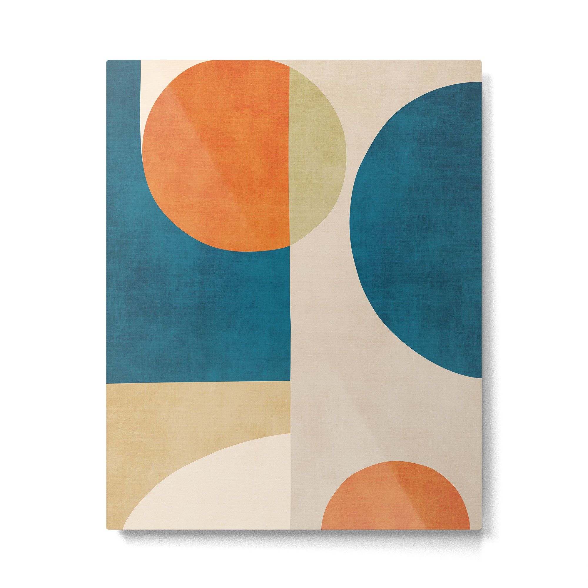 Beige Orange Navy Abstract Modern Artwork Metal Print Gallery Image 4