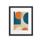 Beige Orange Navy Abstract Modern Artwork Framed Art Print Gallery Image 5