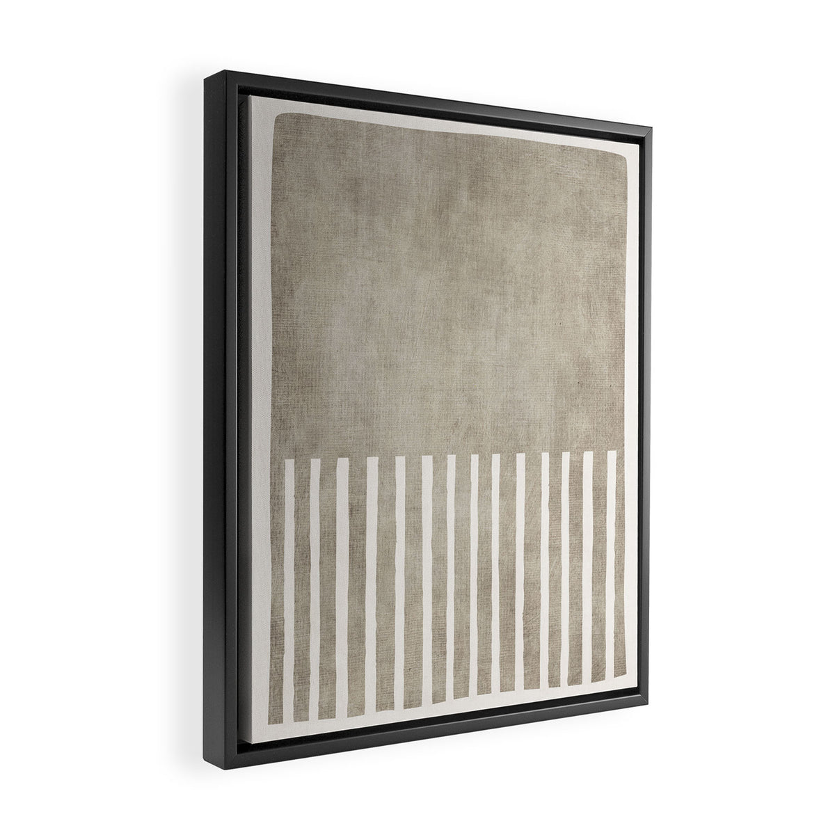 Beige White Minimalism 001 Framed Canvas Print Gallery Image 2