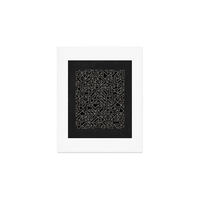 Black and White Geometric Abstract Artwork Art Print Gallery Image 1