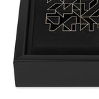 Black and White Geometric Abstract Artwork Framed Canvas Print Gallery Image 3