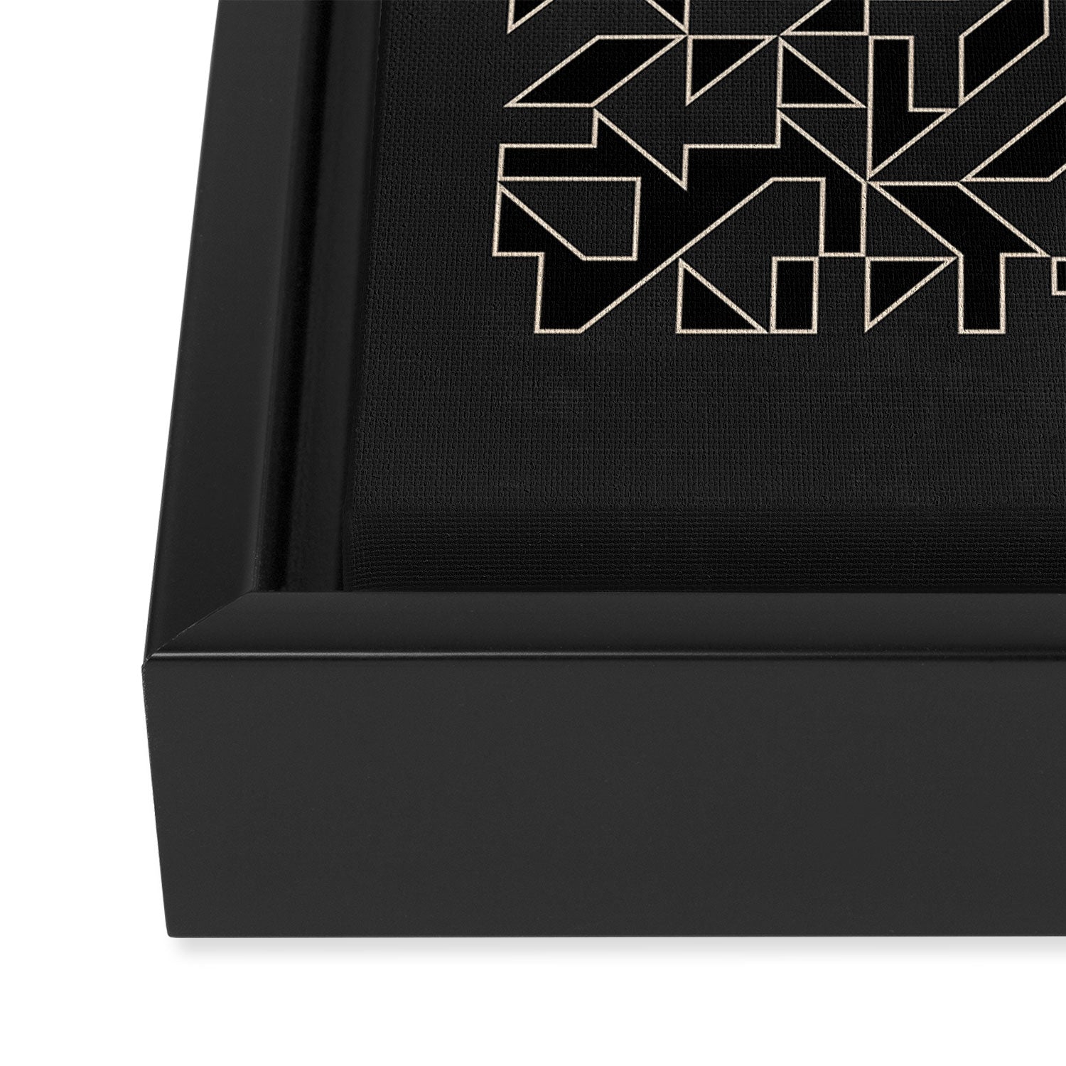 Black and White Geometric Abstract Artwork Framed Canvas Print Gallery Image 3