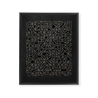 Black and White Geometric Abstract Artwork Framed Canvas Print Gallery Image 6