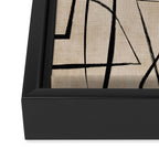 Black Beige Abstract Line Art Rich Texture Framed Canvas Print Gallery Image 3
