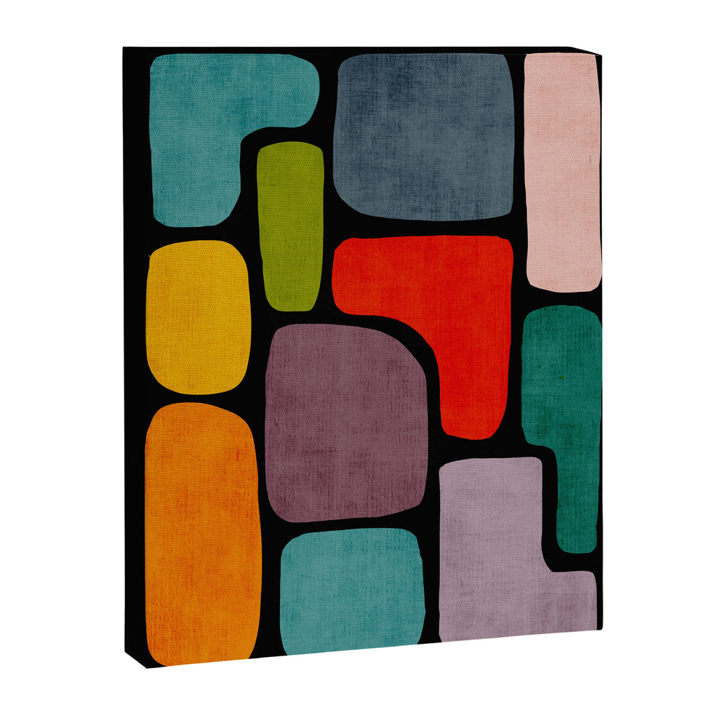 Black & Colorful Shapes Modern I Canvas Print Gallery Image 6