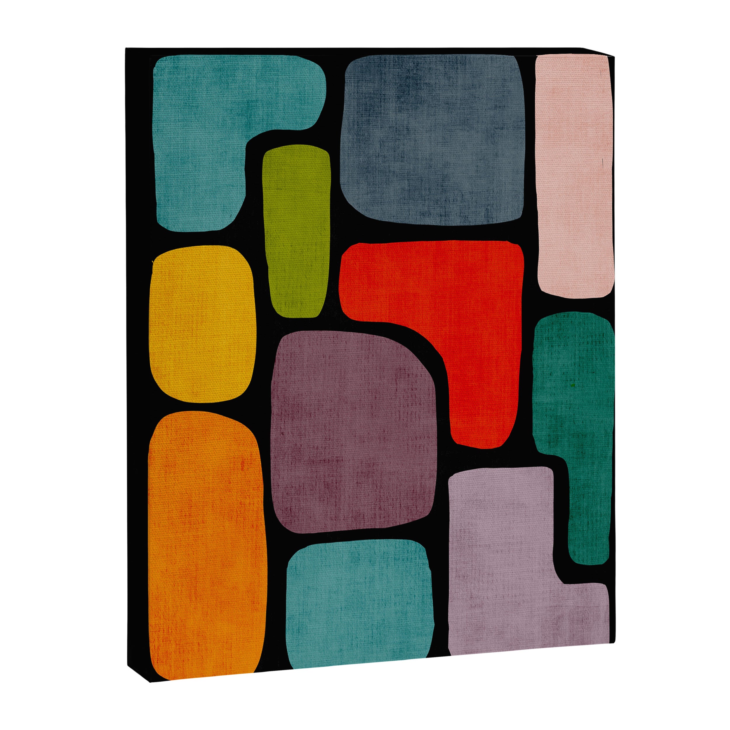 Black & Colorful Shapes Modern I Canvas Print Gallery Image 6
