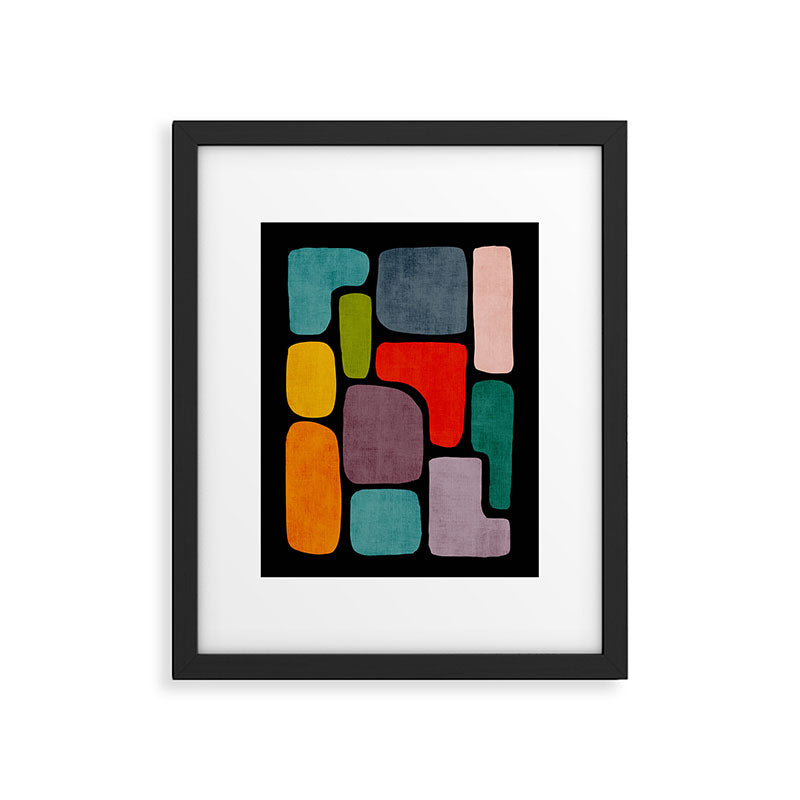 Black & Colorful Shapes Modern I Framed Art Print Gallery Image 5