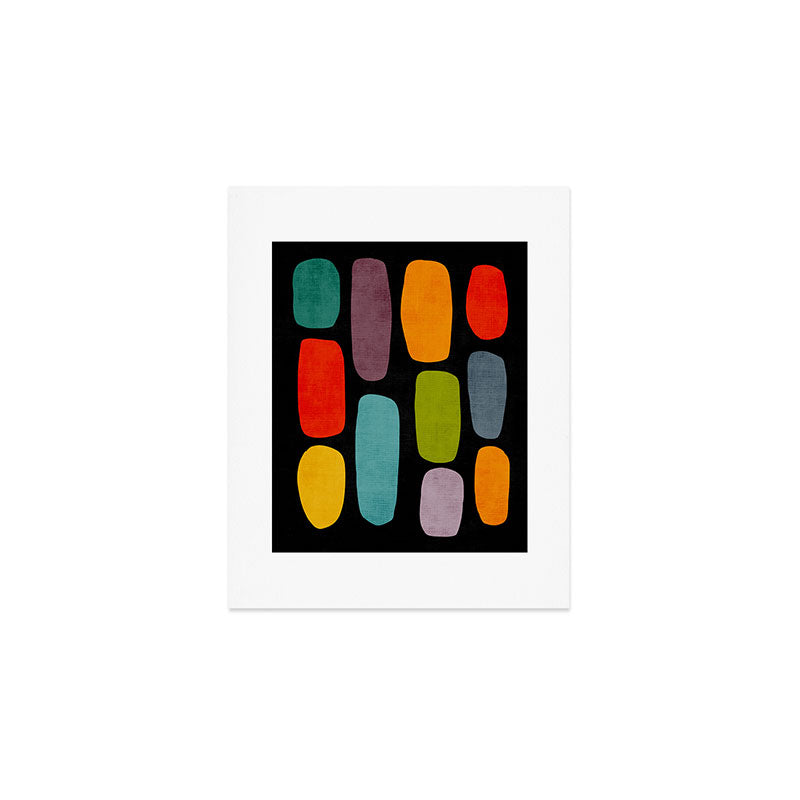 Black & Colorful Shapes Modern II Art Print Gallery Image 1