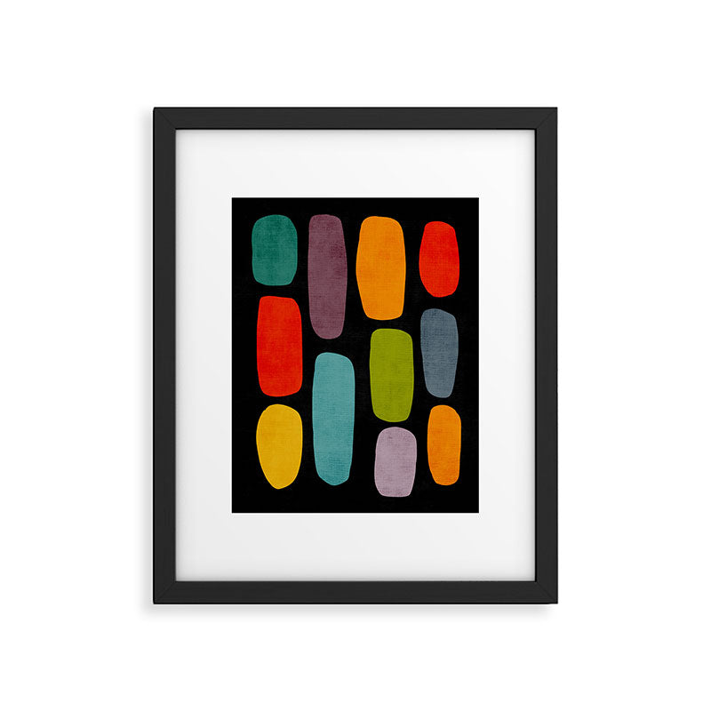 Black & Colorful Shapes Modern II Framed Art Print Gallery Image 5