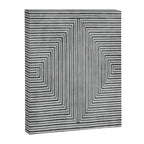 Black Gray Lines Abstract Geometric Minimalism Artwork Canvas Print Gallery Image 6