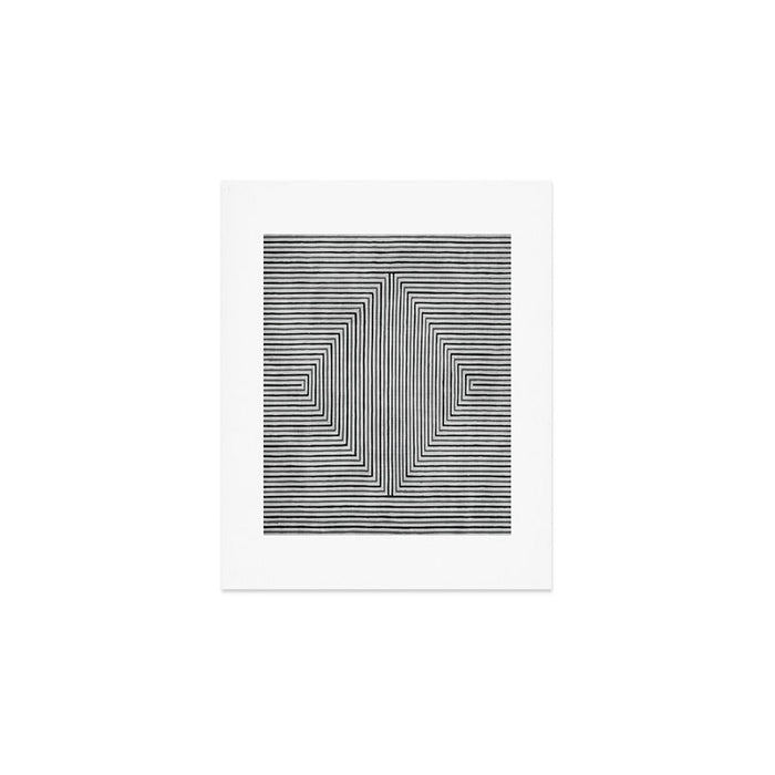 Black Gray Lines Abstract Geometric Minimalism Artwork Art Print Gallery Image 1
