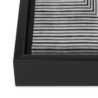 Black Gray Lines Abstract Geometric Minimalism Artwork Framed Canvas Print Gallery Image 3