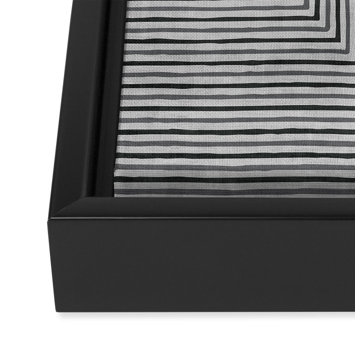 Black Gray Lines Abstract Geometric Minimalism Artwork Framed Canvas Print Gallery Image 3
