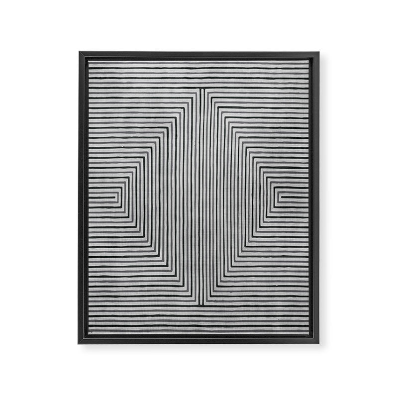 Black Gray Lines Abstract Geometric Minimalism Artwork Framed Canvas Print Gallery Image 6