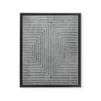 Black Gray Lines Abstract Geometric Minimalism Artwork Framed Canvas Print Gallery Image 6