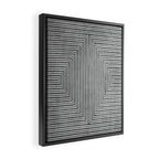 Black Gray Lines Abstract Geometric Minimalism Artwork Framed Canvas Print Gallery Image 2