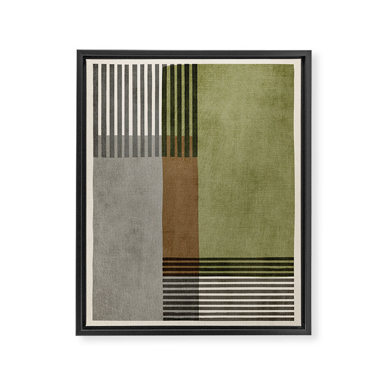 Black Green Brown Gray Bold Modern Artwork Framed Canvas Print Gallery Image 6