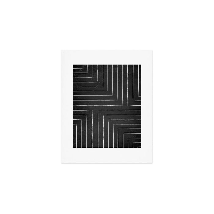 Black White Lines Minimalist Art Print Gallery Image 1